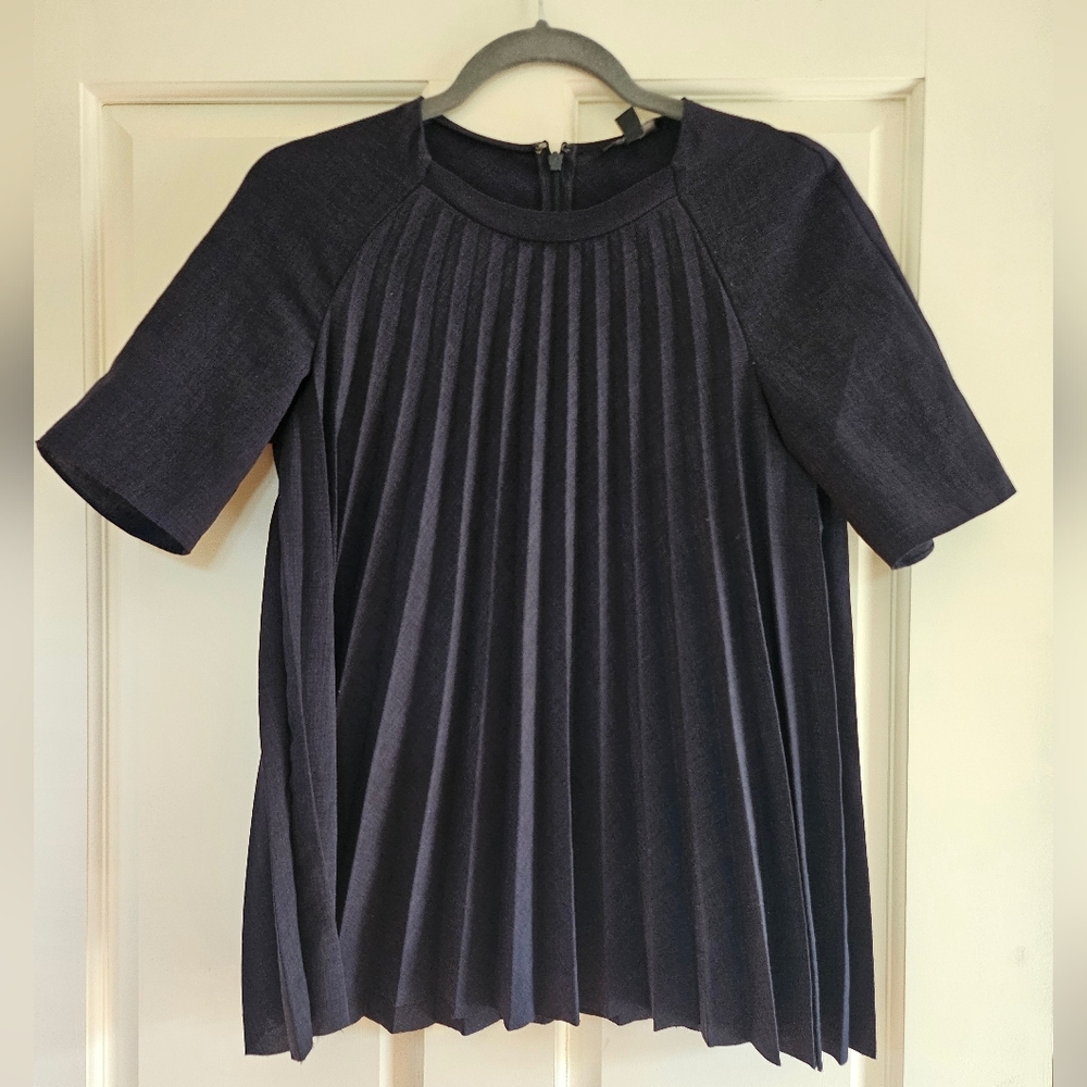 COS Navy Pleated Top